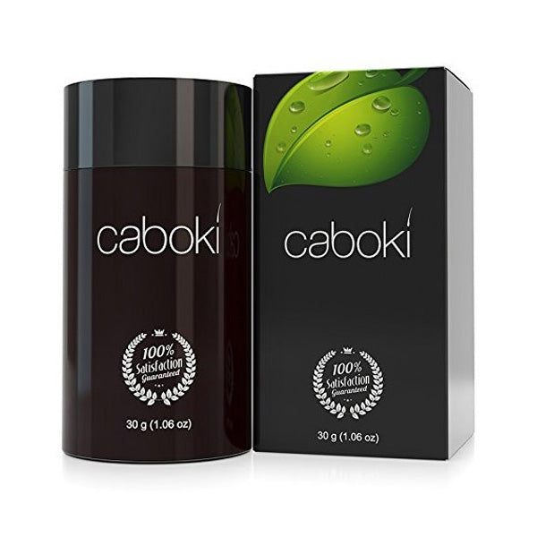 El bote de Caboki 30 g y su caja, el producto que se usa en estos pasos